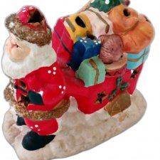 Lampion figurka ceramiczna Mikołaj