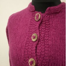 różowy sweter rozpinany wełna moher hand-made
