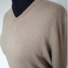 Sweter kaszmir jedwab beż XL
