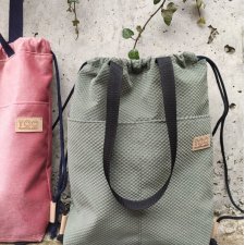 worko- plecak z funkcją torby, zieleń vintage