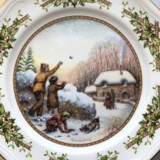 Lawrence Woodlouse ❀ڿڰۣ❀ Aynsley Snowballing - Christmas Plate.