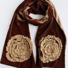 Exclusive 100% silk velvet scarf