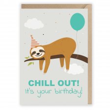 Kartka urodzinowa - Chill Out - Leniwiec