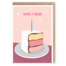 Kartka urodzinowa - Make a wish - Torcik