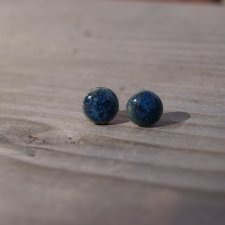 Małe ceramiczne niebieskie kolczyki "Błękit morza"/stal chirurgiczna 8-1