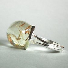 DMUCHAWIEC W ŻYWICY unikatowy pierścionek z cząstką natury
