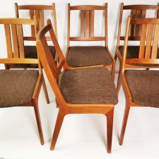 Komplet krzeseł tekowych, Dania, lata 60.