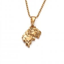 Tygrys mini amulet ze złoconego srebra