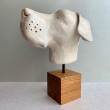 Dog Head Porcelain Handmade ❤ Rzeźba w innej odsłonie ❤ Sygnowana