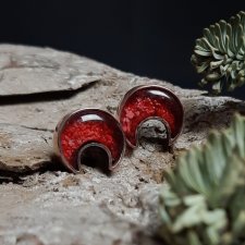 Miedziane kolczyki Czerwony księżyc ( KS005), biżuteria symboliczna