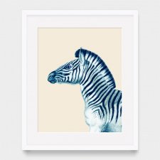 Retro Zoo plakat A4 - wintydżowa zebra w nowoczesnej odsłonie