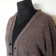 Sweter rozpinany kardigan wełna XL