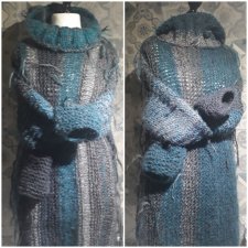 Designerski knitting sweter hand made%%