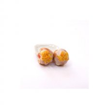 Sztyfty pączki z lukrem i różą kolczyki wkrętki słodka biżuteria FIMO