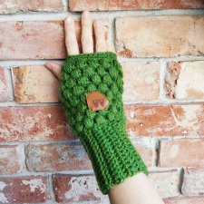 Mitenki rękawiczki bez palców zielone