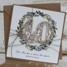 Rustykalna kartka na 40 urodziny dla mężczyzny