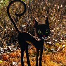 Czarny kot  (duży) - magnes na lodówkę