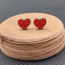 Kolczyki drewniane SERCA EKG