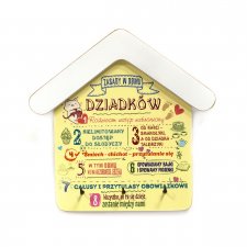 Drewniany wieszak na klucze "Zasady w domu dziadków"