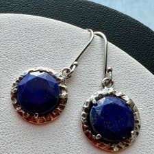 Art Modern ❤ Vintage Israel Lapis Lazuli Earrings  ❤ Niezwykły kamień ❤❤ Srebro 925