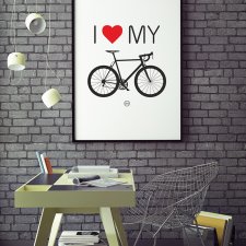 plakat. i love my bike, szosa, format A3