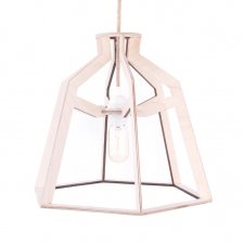 Minimalistyczna lampa industrialna drewniana do salonu