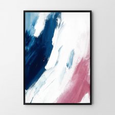 Plakat abstrakcja mazy bordowo-niebieskie 30x40cm