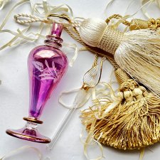 Vintage Amethyst Opalescent Perfume Bottle - Art Glass ❀ڿڰۣ❀ Dawny flakon na perfumy
