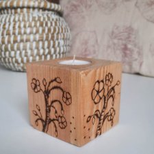 Kwietnik - Drewniany Świecznik
