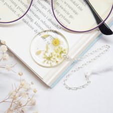 Biżuteryjna zakładka do książki - biel