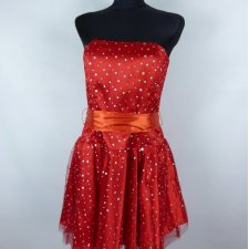 czerwona gorsetowa sukienka mini vintage 12 / 38