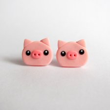 Śmieszne Malutkie Kolczyki na Sztyfty Różowe Świnki Prezent dla dziewczyny