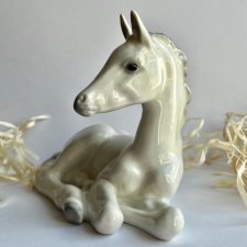 ŁOMONOSOW ❀ڿڰۣ❀ WYSOKIEJ KLASY FIGURA ❀ڿڰۣ❀ Koń, I połowa XXw. ❀ڿڰۣ❀ Sygnowana ❀ڿڰۣ❀ Jakościowa porcelana