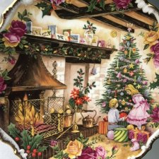 Royal albert 1990 christmas joy by Fred errill dekoracyjny porcelanowy  talerz kolekcjonerski