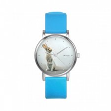 Zegarek mały - Zając - silikonowy, niebieski