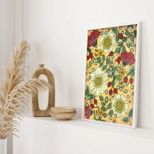 Kwiaty i truskawki 50x70
