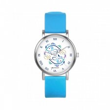 Zegarek mały - Ryby - silikonowy, niebieski