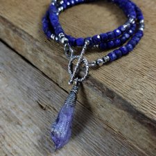 Naszyjnik - lapis lazuli z kwarcem