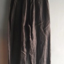 lniane czarne spodnie z szerokimi nogawkami