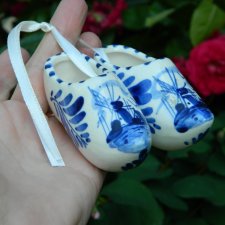Delft blue holenderskie małe trepki * chodaki ceramiczne handpainted