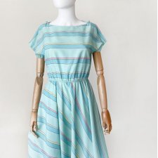 Sukienka vintage w paski 60's
