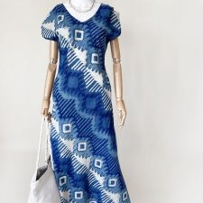 Anohki Wzorzysta sukienka maxi etno