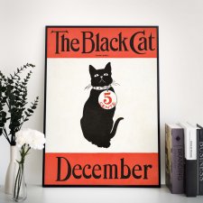 Plakat - Black cat, retro, vintage 40x50 cm