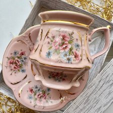 Rzadka różowa porcelana ❤ Czech Republik V&K – Ręczne zdobienia ❤