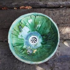Mała Umywalka Szmaragd, Umywalka zielona, umywalka nablatowa, umywalka ceramiczna, umywalka łazienkowa, umywalka gliniana