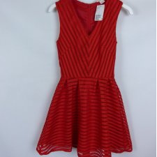 H&M rozkloszowana sukienka mini red / XXS z metką