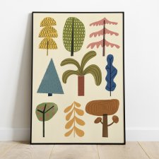 Plakat 30 x 40 cm cm Kolorowe drzewa