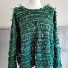 Wyjątkowy sweter handmade z wełną i bawełną unikat