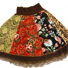 Spódnica Patchwork Vintage Folk Unikat