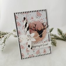 Jeleń-  oryginalna kartka świąteczna